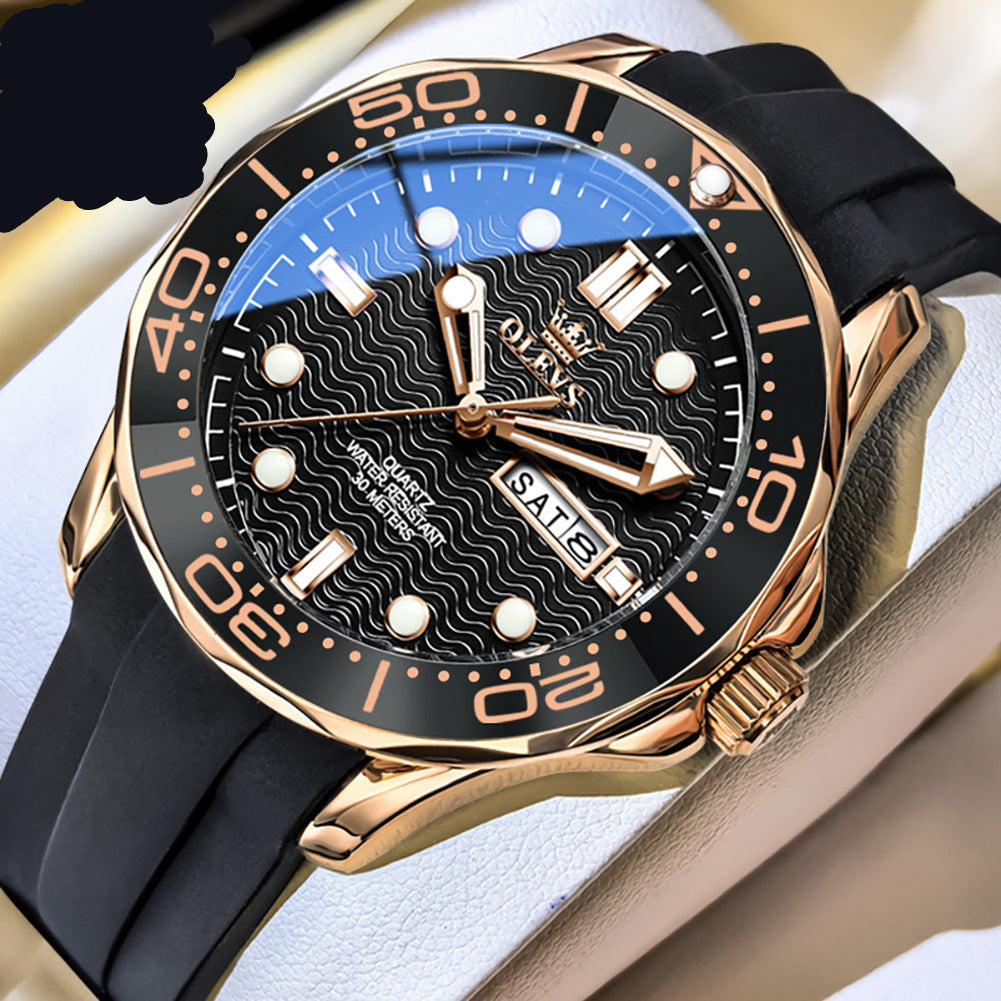 Sportliche Herren-Quarzuhr im Taucheruhren-Design – Wasserdichte Armbanduhr No-5349 - PITANI