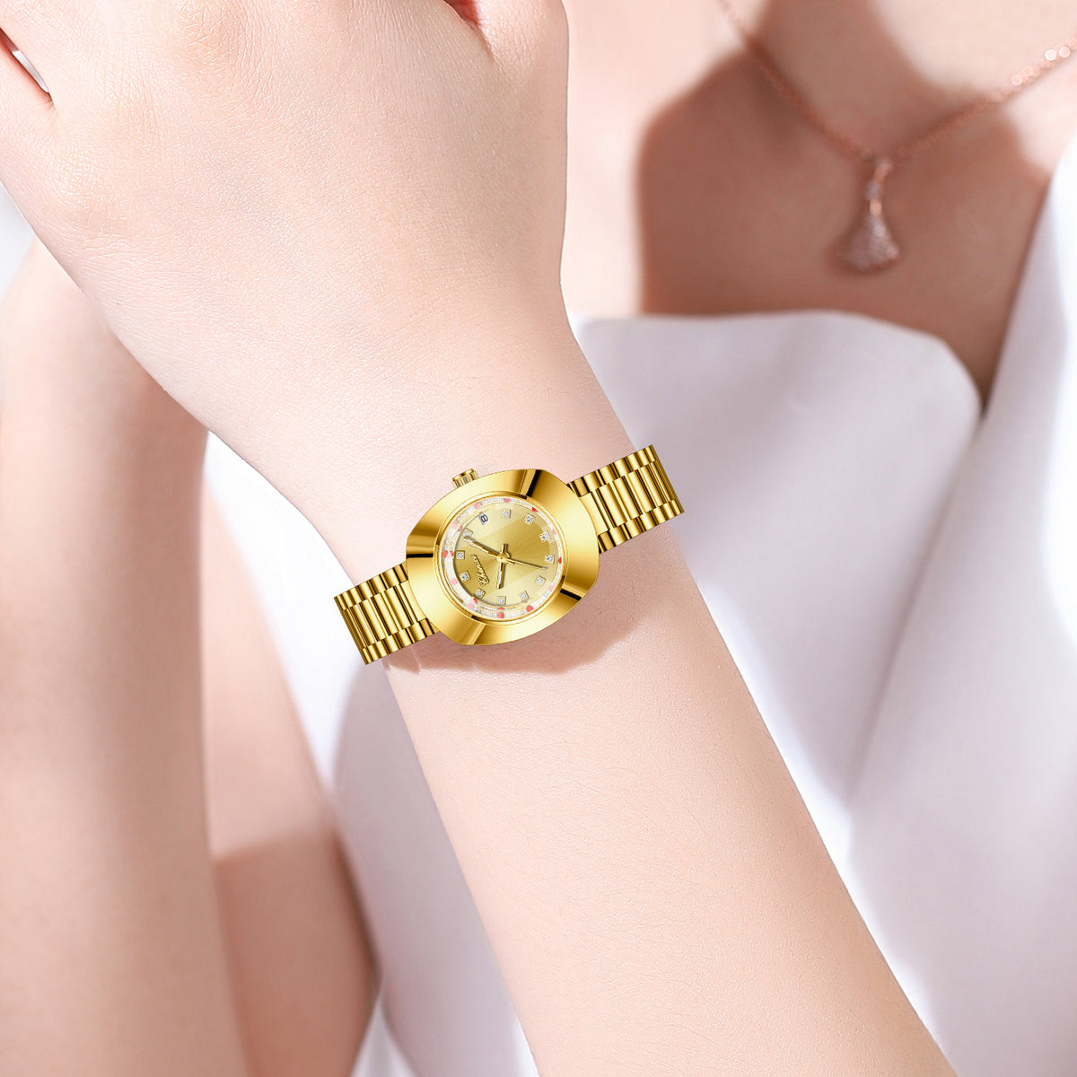 Elegante Damen & Herren Quarz-Armbanduhr – Elegantes Gold-Design Armbanduhr – no. 5360 - PITANI