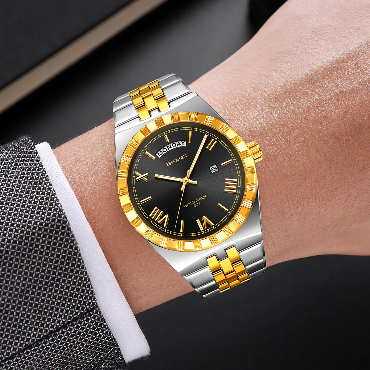 Elegante Herren Quarzuhr mit Edelstahlarmband – Klassische Business Armbanduhr – no. 5364 - PITANI