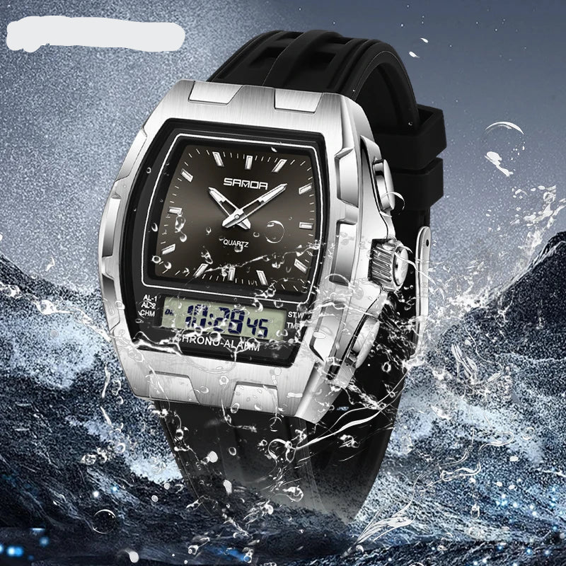 Robuste Herren Sportuhr mit Dual-Display – Markantes Design Armbanduhr – no. 5358 - PITANI