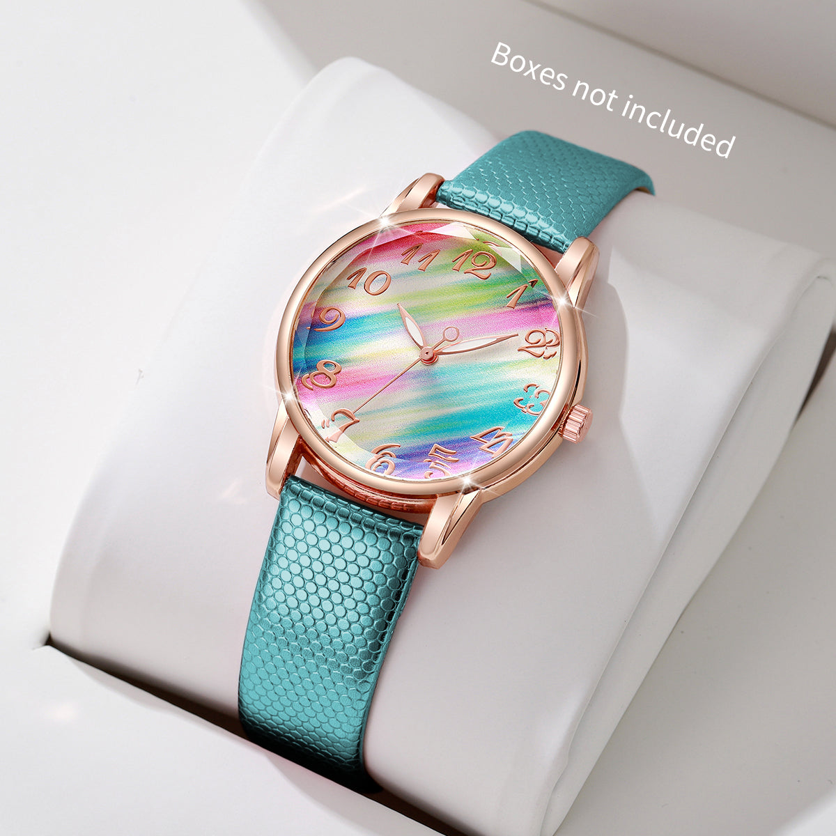Modische Damen Armbanduhr mit Regenbogen-Zifferblatt – Analoge Quarzuhr Armbanduhr no.3299 - PITANI