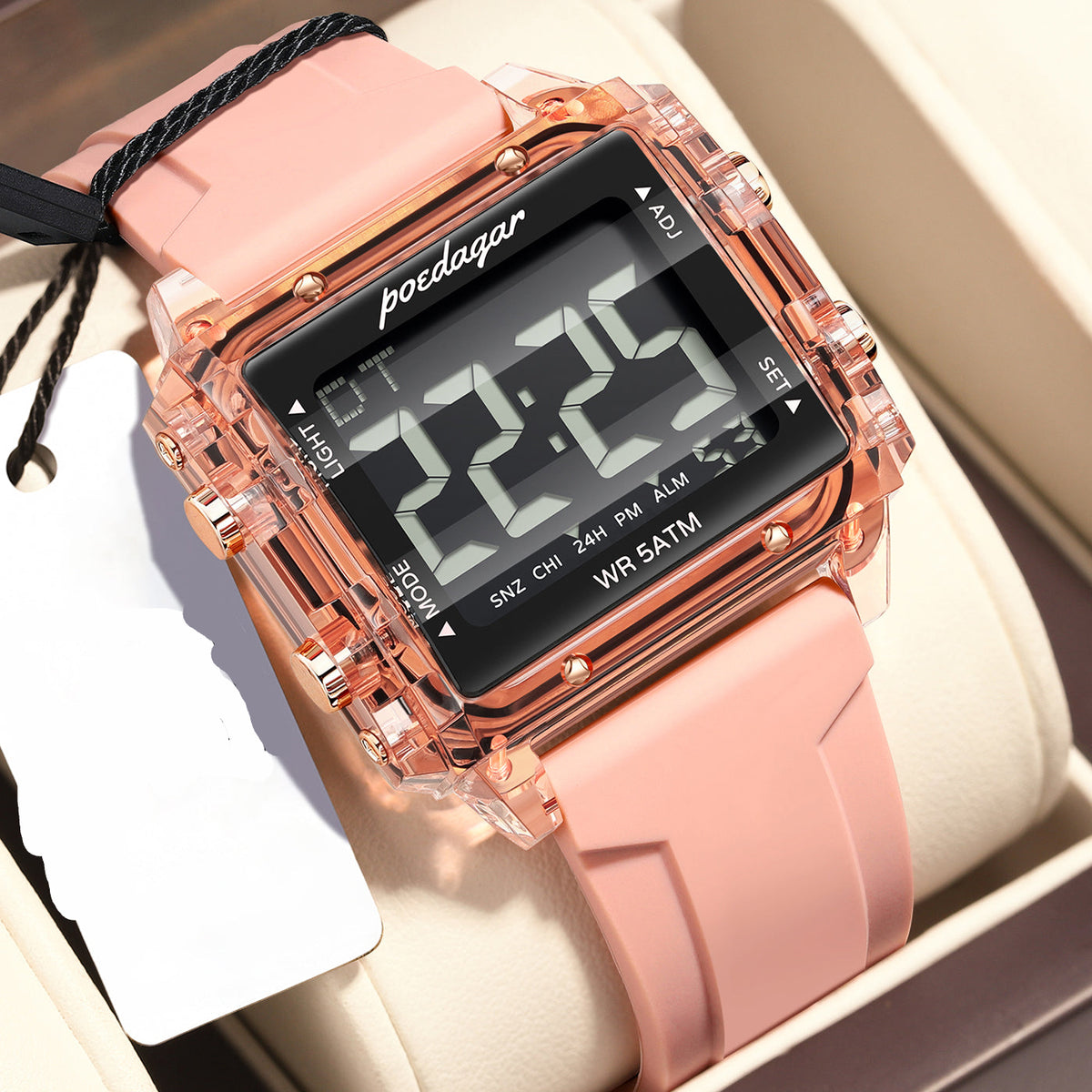 Einfache-Digitaluhr für Herren – Rechteckige Multifunktionsuhr Armbanduhr – no. 5329 - PITANI