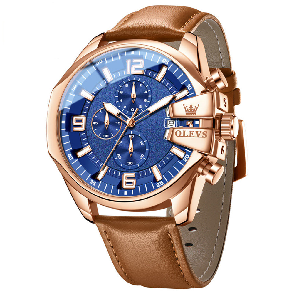 Markante Herren-Quarzuhr im Chronographen-Look – Wasserdichte XL- Armbanduhr – no. 5347 - PITANI