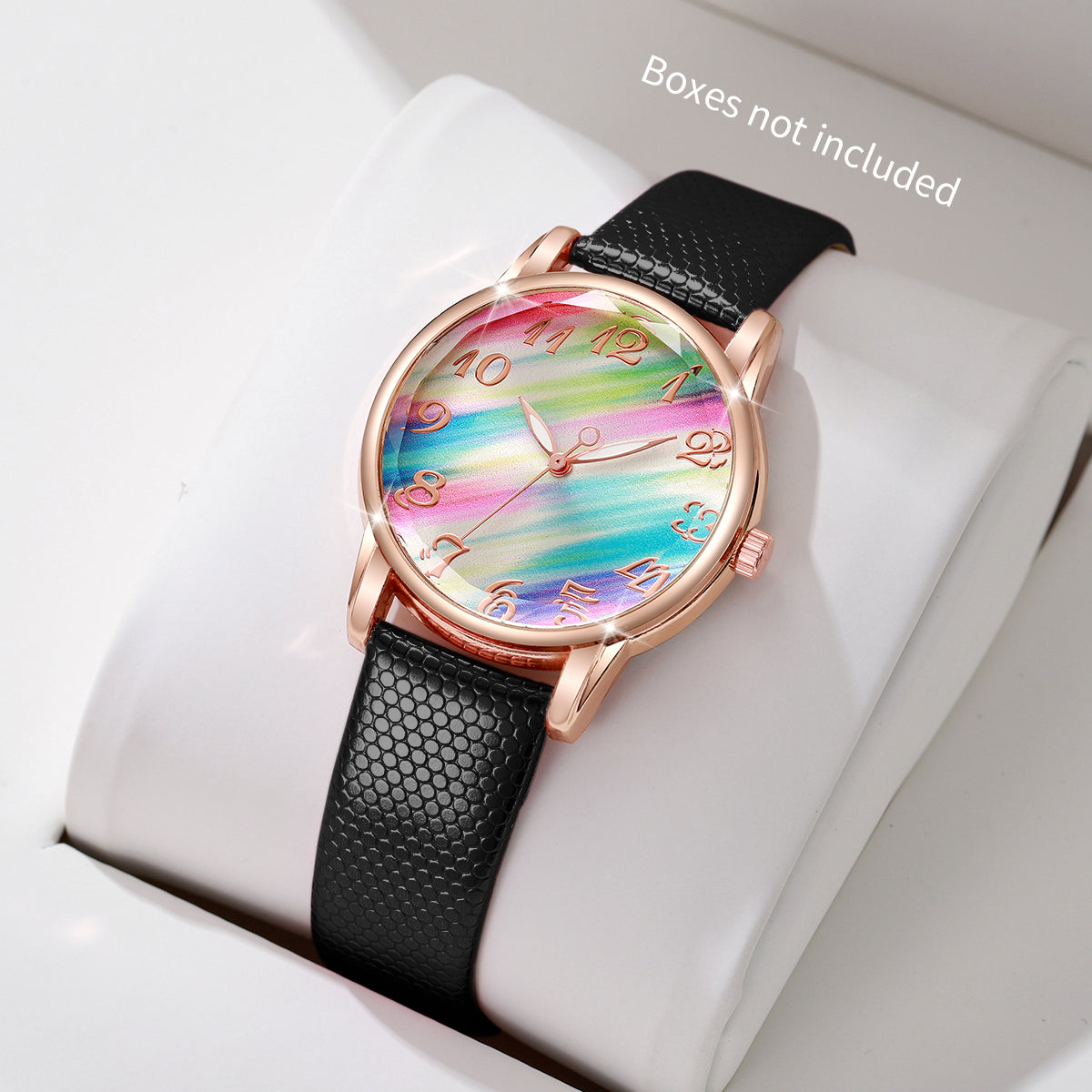 Modische Damen Armbanduhr mit Regenbogen-Zifferblatt – Analoge Quarzuhr Armbanduhr no.3299 - PITANI