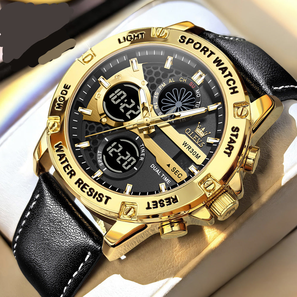 Sportliche Herren-Quarzuhr mit Dual-Anzeige – Wasserdichte Armbanduhr – no. 5348 - PITANI