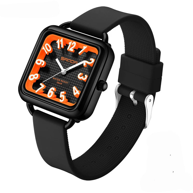 Elegante Quadratische Quarz-Uhr Unisex – Wasserdichte Modearmbanduhr – no. 5375 - PITANI