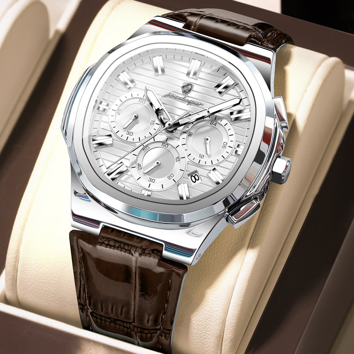 Elegante Leder Herrenuhr – Sportliche Chronograph-Armbanduhr – no. 5319 - PITANI