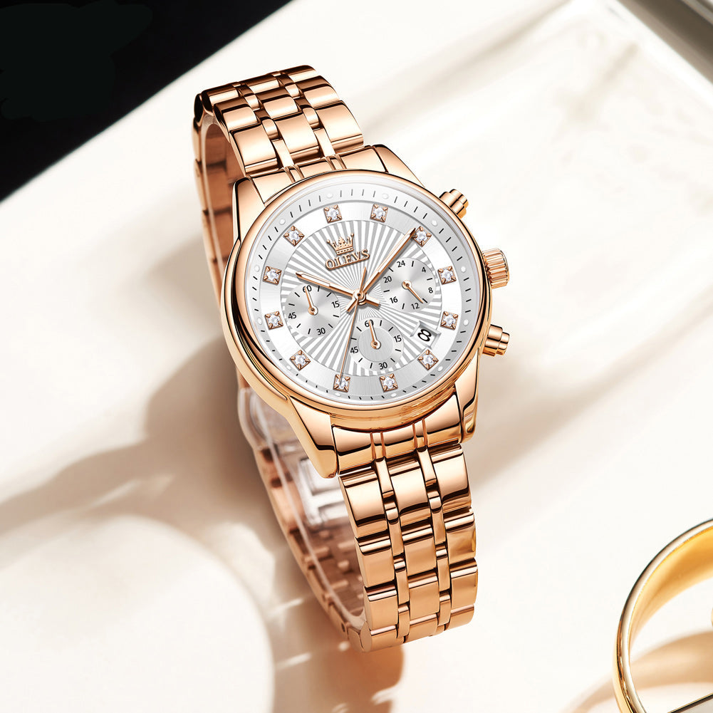 Elegante Damenuhr mit Chronograph & Datumsanzeige Armbanduhr no.3264 - PITANI