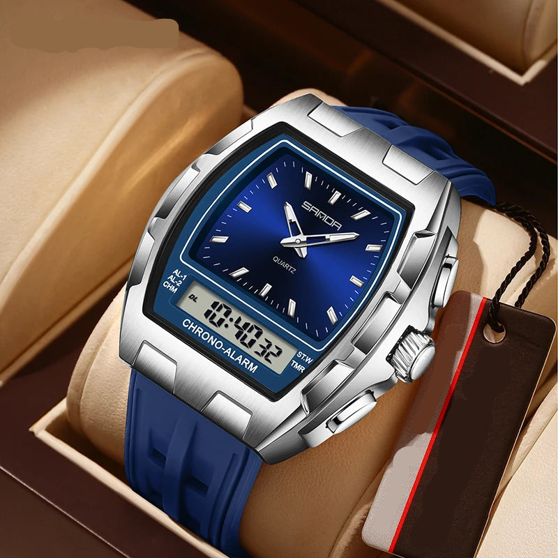 Robuste Herren Sportuhr mit Dual-Display – Markantes Design Armbanduhr – no. 5358 - PITANI