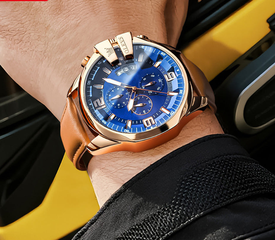 Markante Herren-Quarzuhr im Chronographen-Look – Wasserdichte XL- Armbanduhr – no. 5347 - PITANI