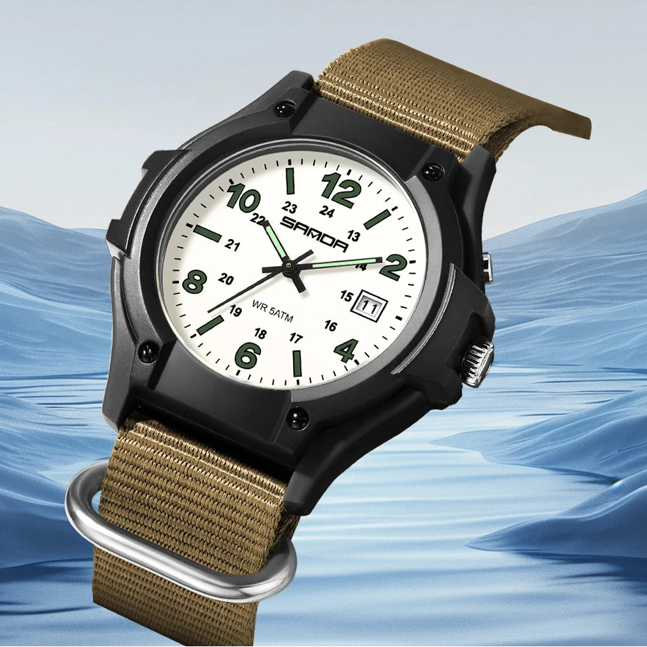 Robuste Herren Outdoor-Sportuhr mit Nylonarmband – Wasserdichte Quarz-Armbanduhr – no. 5350 - PITANI