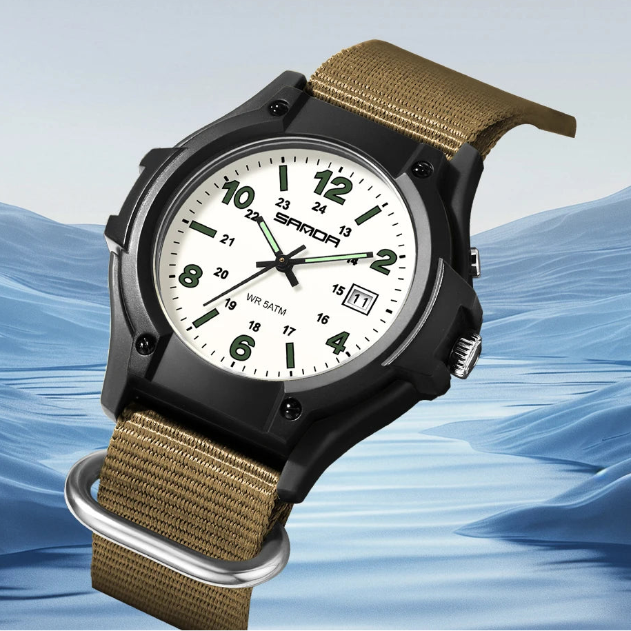 Robuste Herren Outdoor-Sportuhr mit Nylonarmband – Wasserdichte Quarz-Armbanduhr – no. 5350 - PITANI