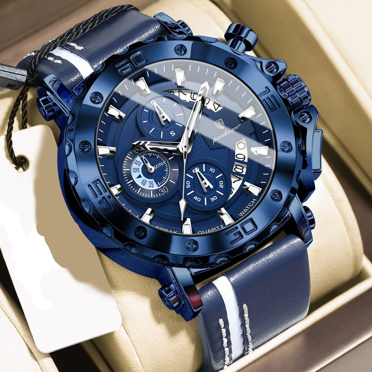 Sportlich-Elegante Herren-Chronograph-Quarz-Uhr – Wasserdichte Armbanduhr – no. 5338 - PITANI