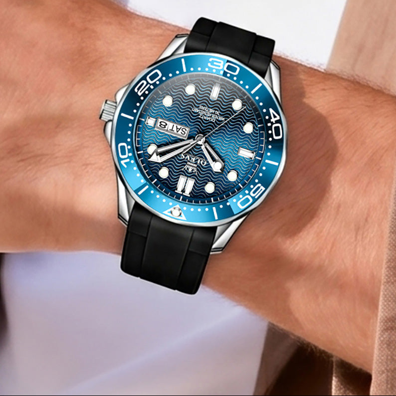 Sportliche Herren-Quarzuhr im Taucheruhren-Design – Wasserdichte Armbanduhr No-5349 - PITANI