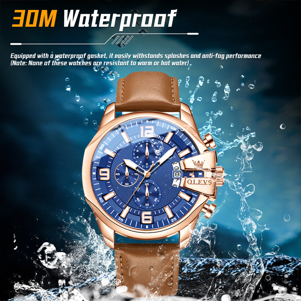 Markante Herren-Quarzuhr im Chronographen-Look – Wasserdichte XL- Armbanduhr – no. 5347 - PITANI
