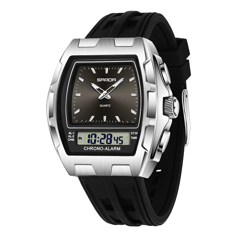 Robuste Herren Sportuhr mit Dual-Display – Markantes Design Armbanduhr – no. 5358 - PITANI