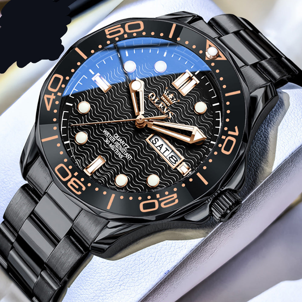 Sportliche Herren-Quarzuhr im Taucheruhren-Design – Wasserdichte Armbanduhr No-5349 - PITANI
