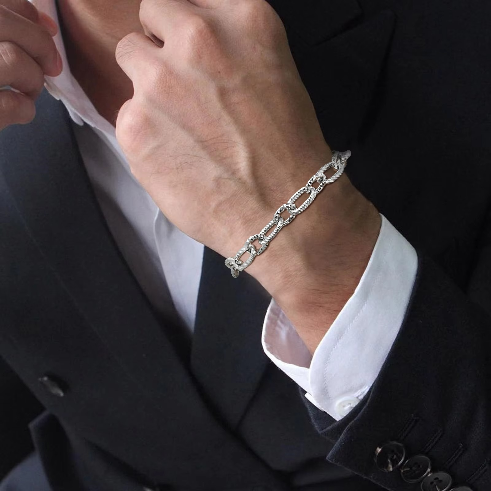 Handgefertigte Gliederarmbänder aus Edelstahl als Armband "Fatto a Mano no.5312" - PITANI