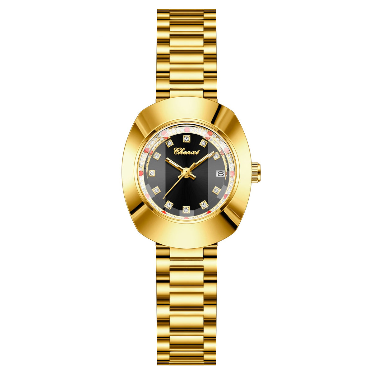 Elegante Damen & Herren Quarz-Armbanduhr – Elegantes Gold-Design Armbanduhr – no. 5360 - PITANI