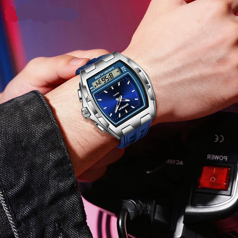 Robuste Herren Sportuhr mit Dual-Display – Markantes Design Armbanduhr – no. 5358 - PITANI