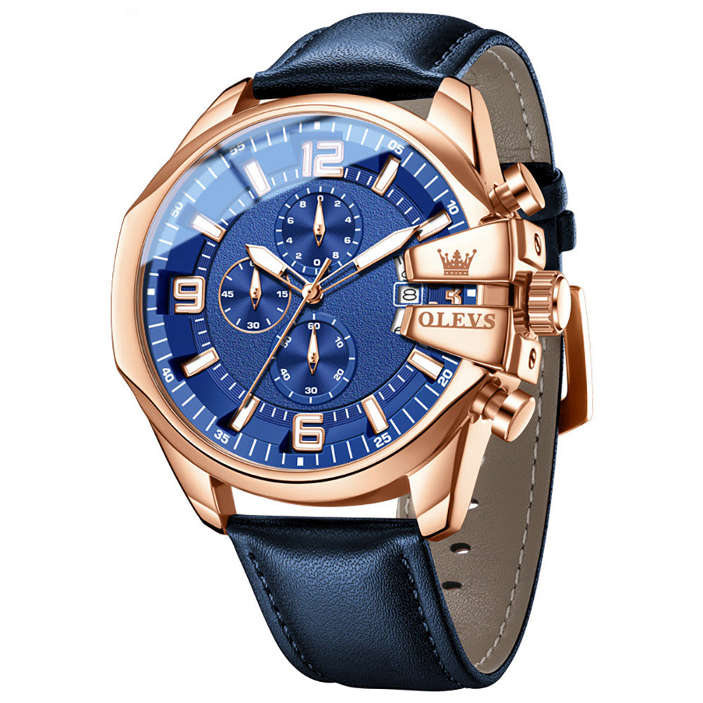 Markante Herren-Quarzuhr im Chronographen-Look – Wasserdichte XL- Armbanduhr – no. 5347 - PITANI