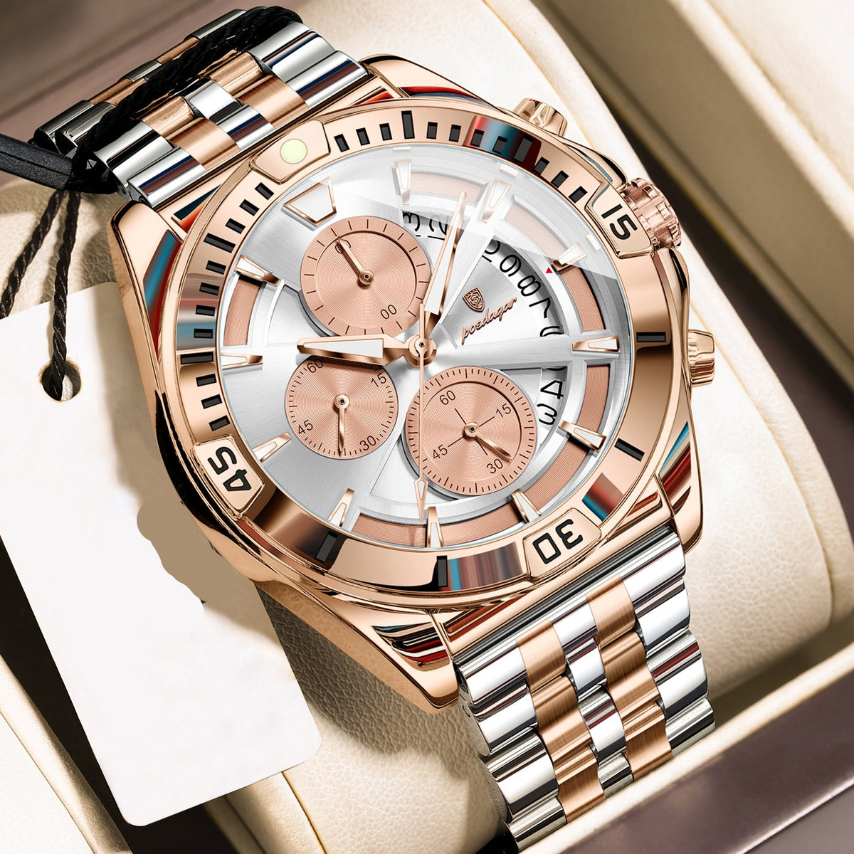 Sportlich-Elegante Herren Quarz-Chronograph Armbanduhr aus Edelstahl – no. 5369 - PITANI