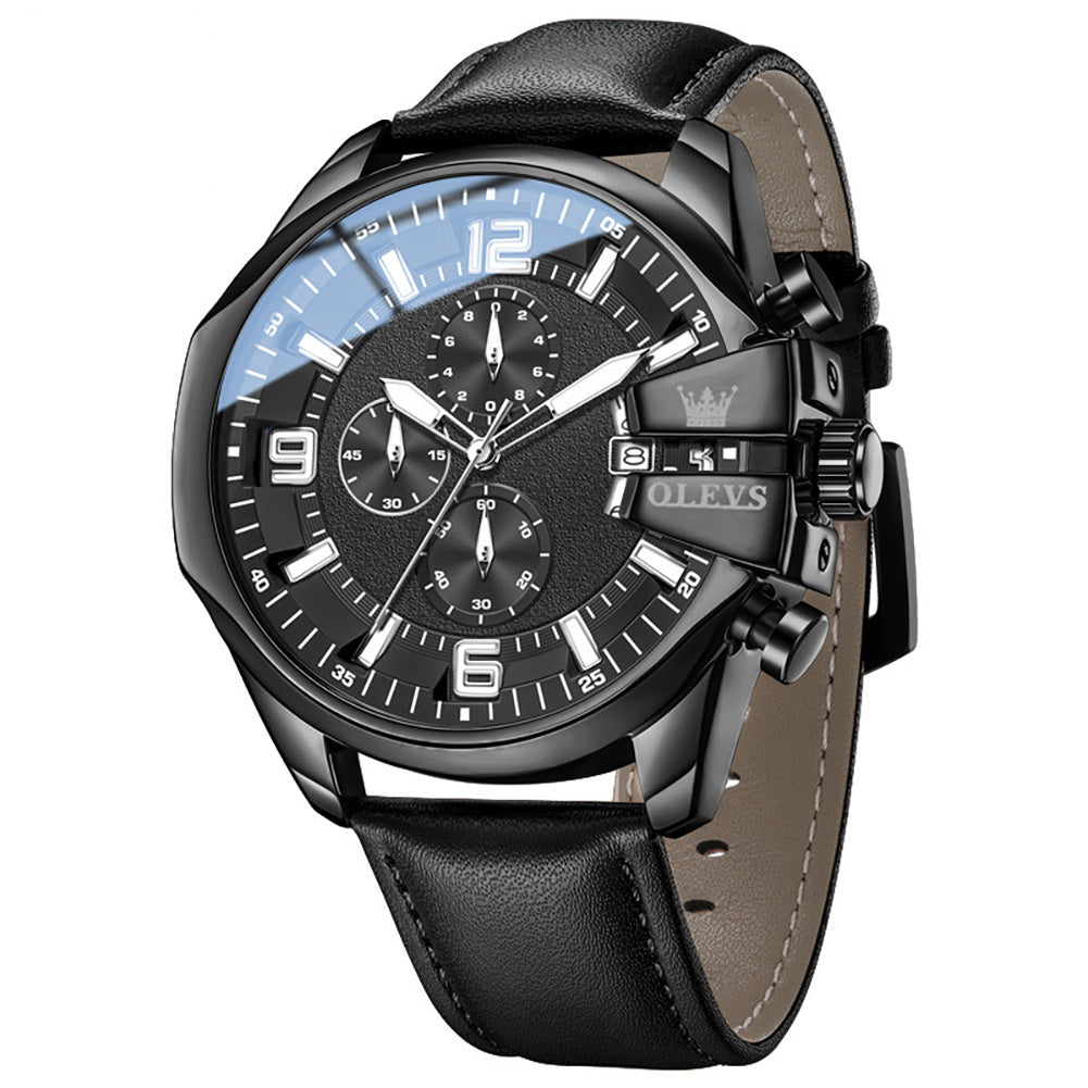 Markante Herren-Quarzuhr im Chronographen-Look – Wasserdichte XL- Armbanduhr – no. 5347 - PITANI