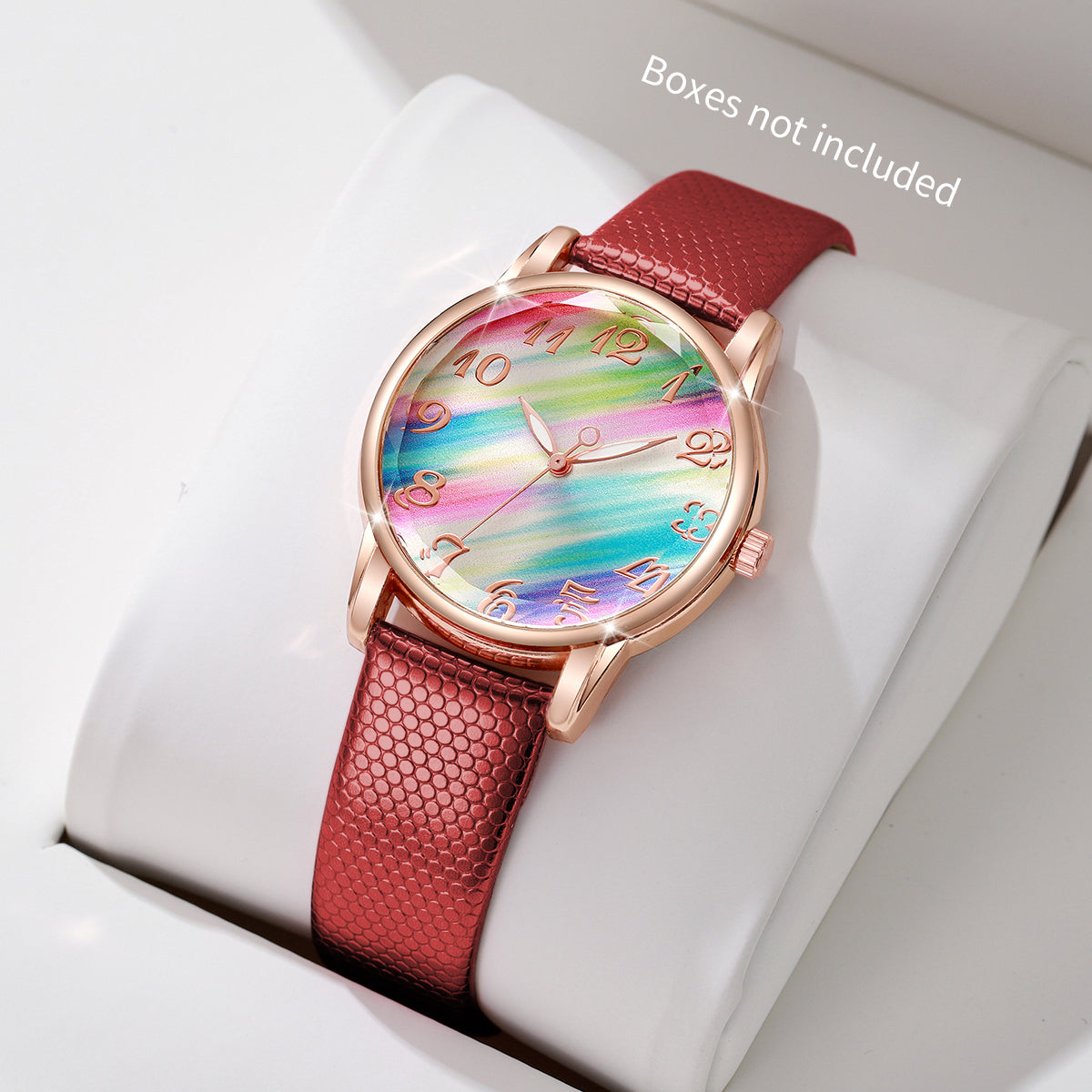 Modische Damen Armbanduhr mit Regenbogen-Zifferblatt – Analoge Quarzuhr Armbanduhr no.3299 - PITANI