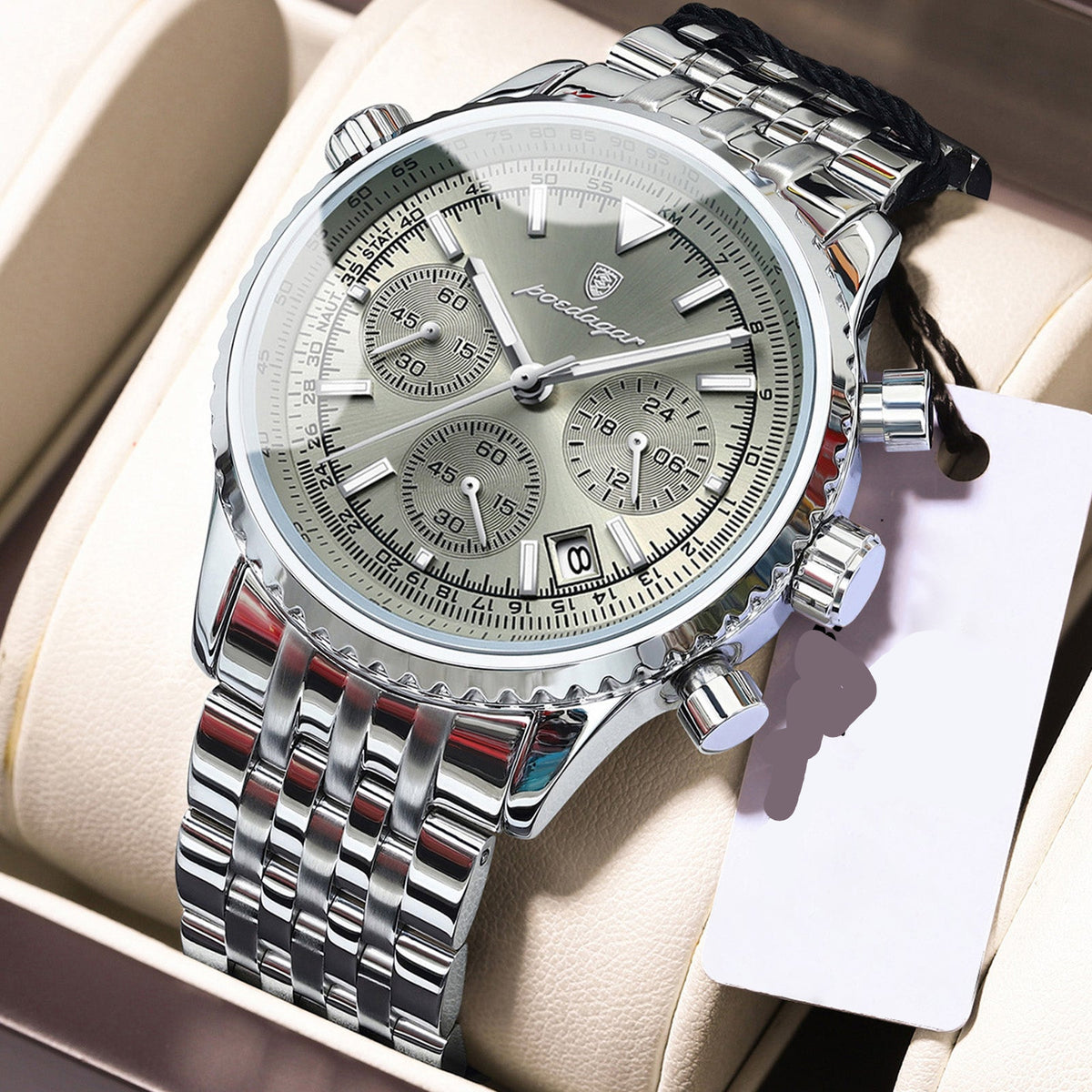 Sportlich-Elegante Herrenuhr – Chronograph mit elegantem Zifferblatt Armbanduhr – no. 5378 - PITANI