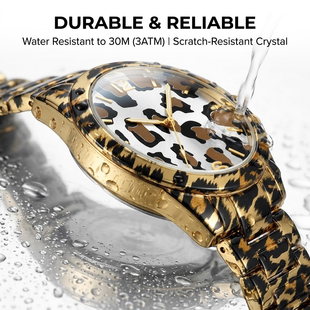 Modische Damen Armbanduhr mit Leopardenmuster – Elegante Retro Armbanduhr no.3292 - PITANI