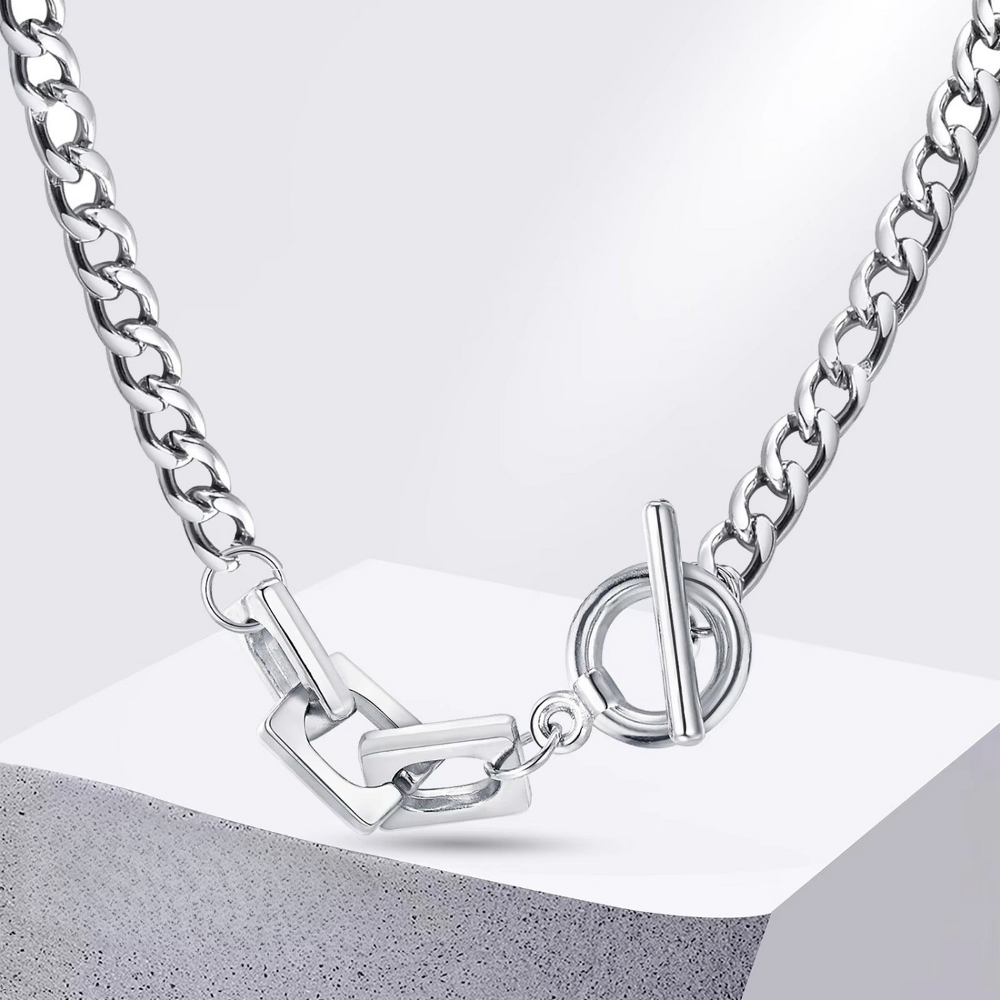 Edelstahl Halskette "Quadrato in acciaio inossidabile audace no.4250" - PITANI