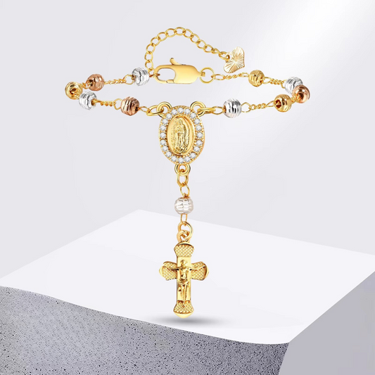 Edelstahl Rosenkranz Kreuz Armband "Battesimo con le dita no.5332" - PITANI