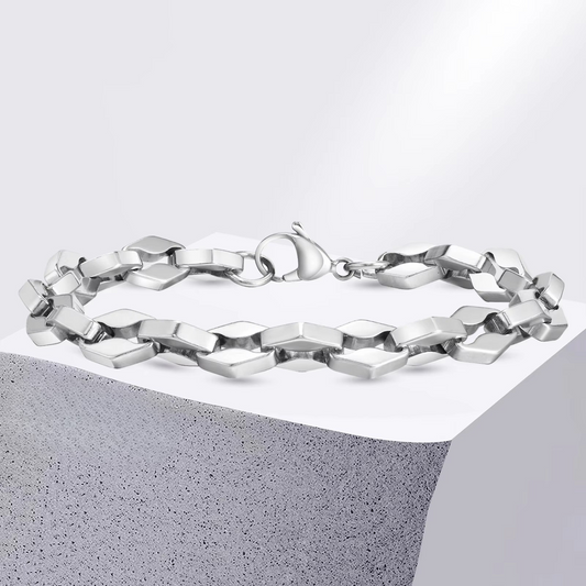 Raute Gliederkette Edelstahl Armband "Catena a Maglie Romboidali Semplici no.5316" - PITANI