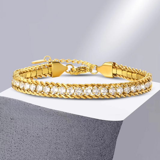 Edelstahl Glitzer Armband "Catena cubana con perline a sfera no.5333" - PITANI
