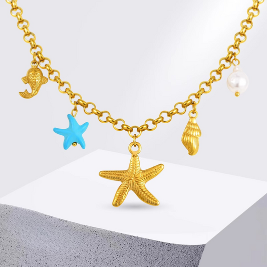 Edelstahl Meeresobjekte Halskette "Collana di gioielli impermeabili no.4243" - PITANI