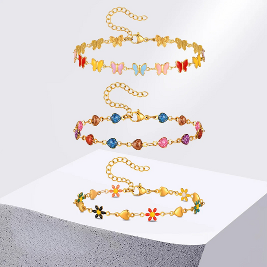 Buntes Edelstahl Armband mit verschiedenen Motiven "Fiore Del Cuore no.5210" - PITANI
