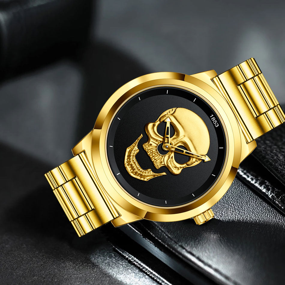 Totenkopf Motiv Edelstahl Armbanduhr "no.402" - PITANI