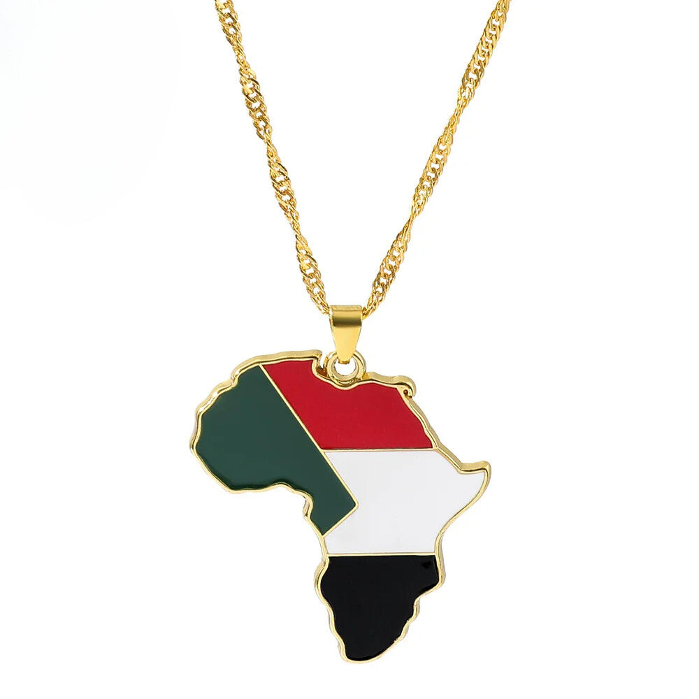 Afrika Edelstahl Halskette "Paese Della Afrika no.568" - PITANI