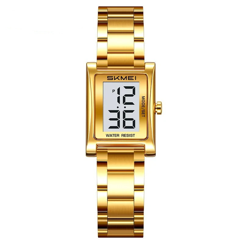 Rechteckige Digitale Edelstahl Armbanduhr "Rettangolare retrò no.3243“ - PITANI
