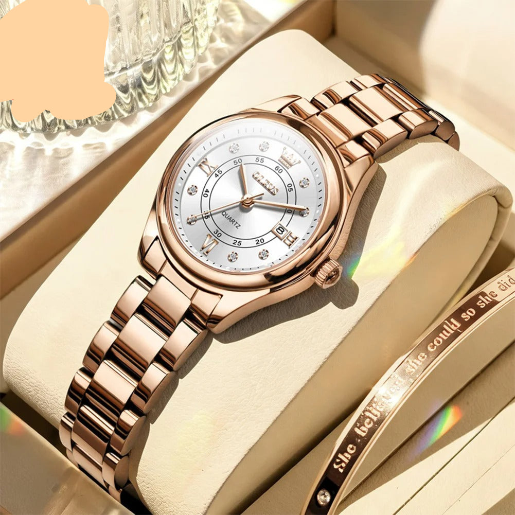 Elegante Damen Quarzarmbanduhr mit Datum & Kalender – Wasserdichte Schmuckuhr Armbanduhr no.3280 - PITANI