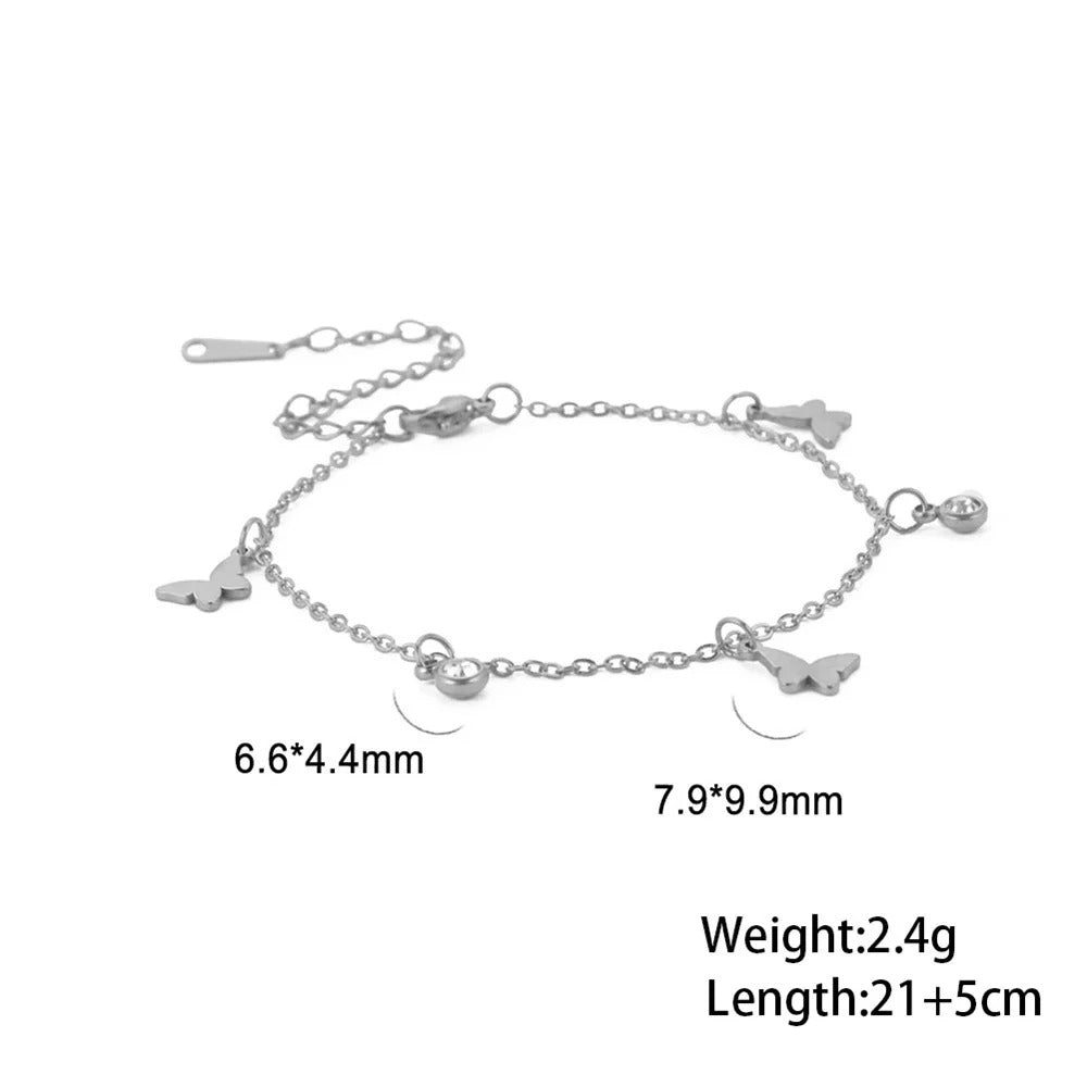 Edelstahl Fußkette "Bracciale Stella Luna no.270" - PITANI