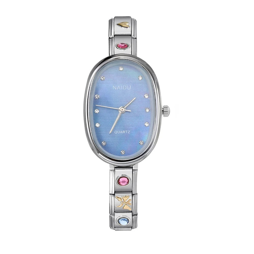 Ovale Edelstahl Armbanduhr "Orologi Al Quarzo Da Donna no.150" - PITANI