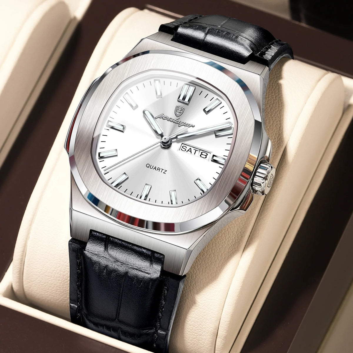 Elegante Herren Quarzarmbanduhr Quadratisch – Wasserdichte Armbanduhr – no. 5370 - PITANI