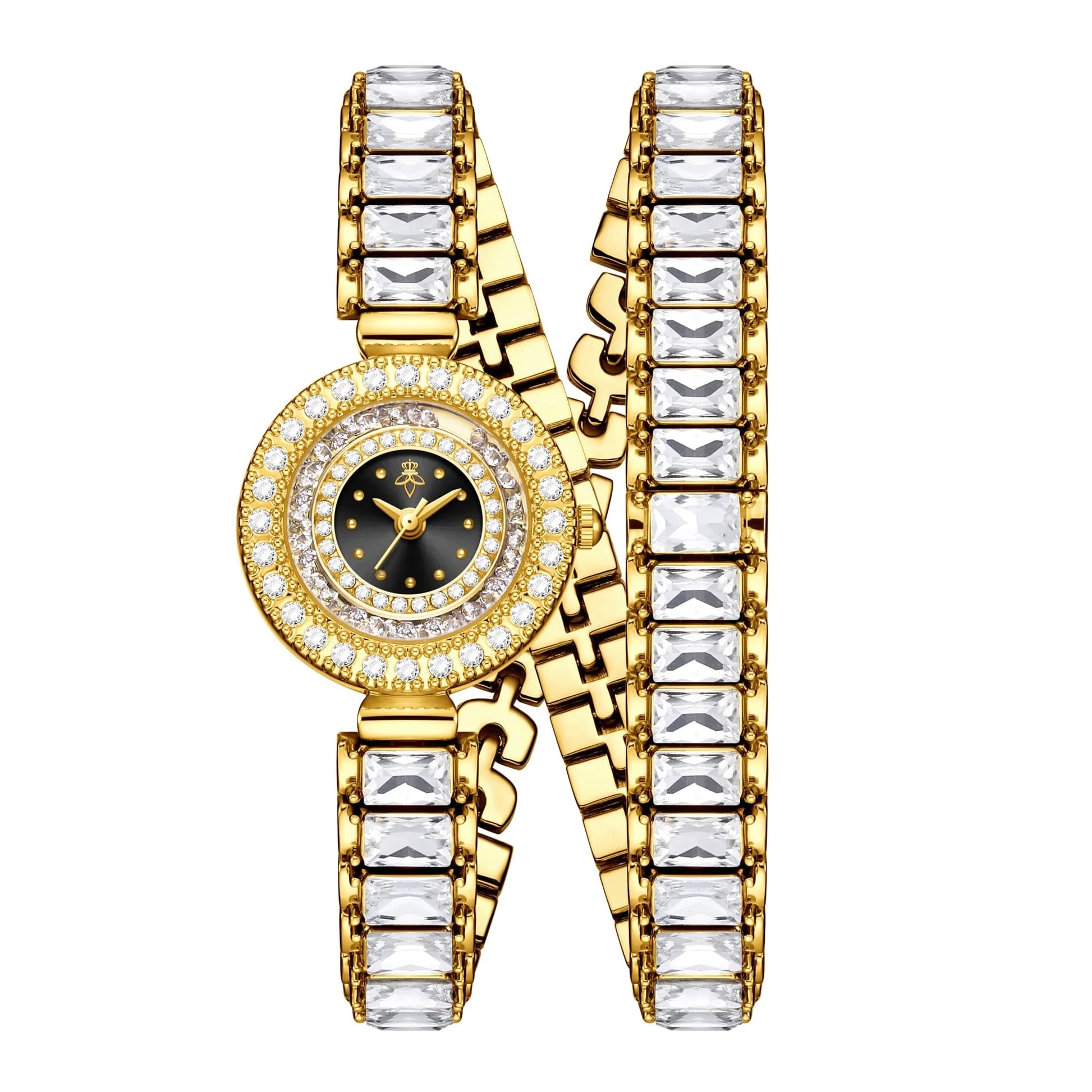 Funkelnde Glitzer Edelstahl Armbanduhr "Quarzo Scintillante Da Donna no.3082" - PITANI