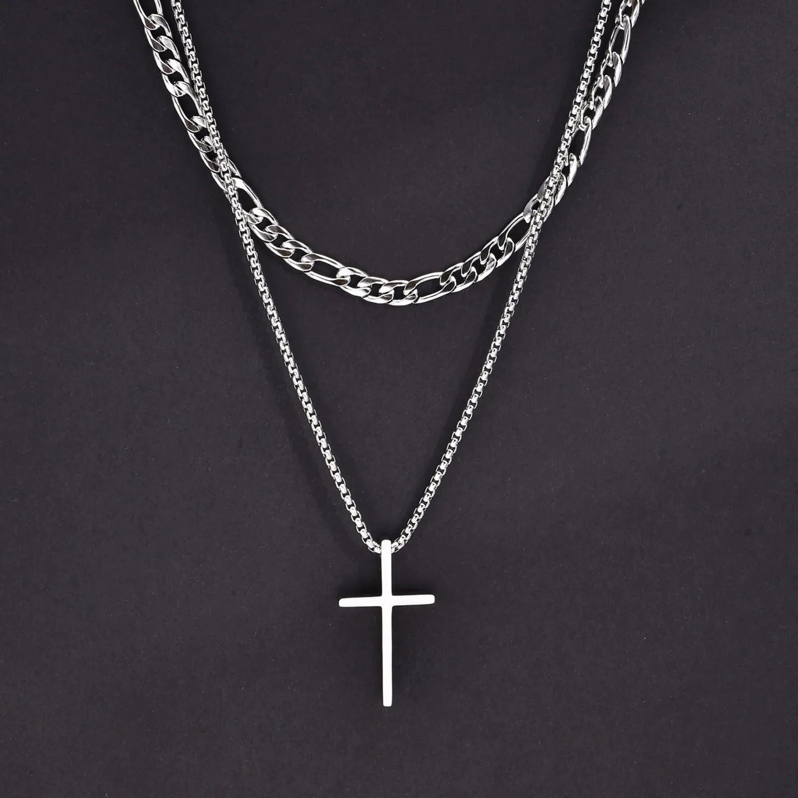 Edelstahl Kreuz Halskette "Ciondolo croce semplice no.4233" - PITANI
