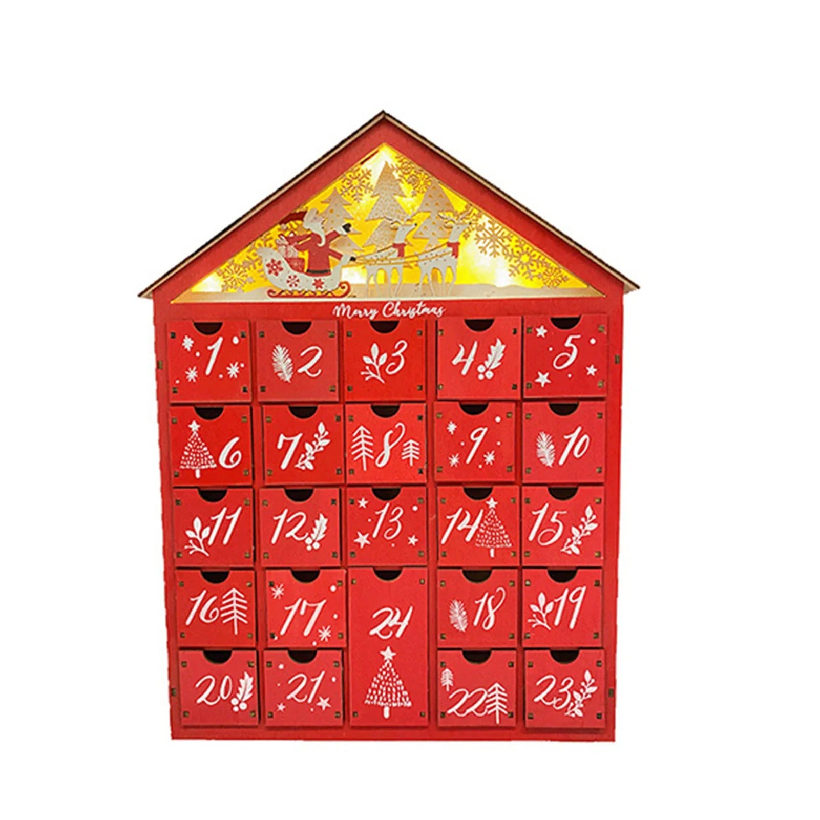 Unbefüllter Batteriebetriebener Leucht Adventskalender „Calendario Dell'Avvento Di Natale no.123“ - PITANI