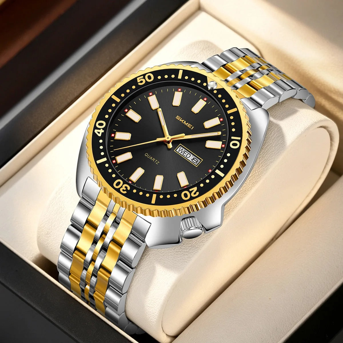 Elegante Herren Quarzarmbanduhr aus Edelstahl – Sportlich-Markante Armbanduhr– no. 5372 - PITANI