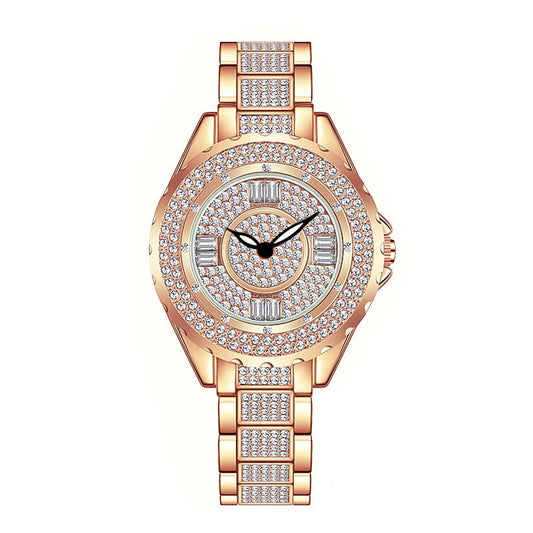 Glitzernde Edelstahl Armbanduhr "Orologi Di Cristallo E Diamant no.3159" - PITANI