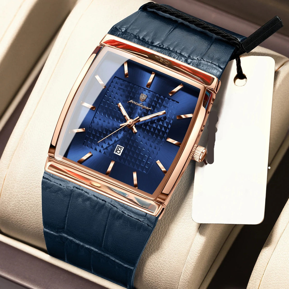 Elegante Rechteckige Herren Quarzarmbanduhr – Wasserdichte Business Armbanduhr – no. 5390 - PITANI