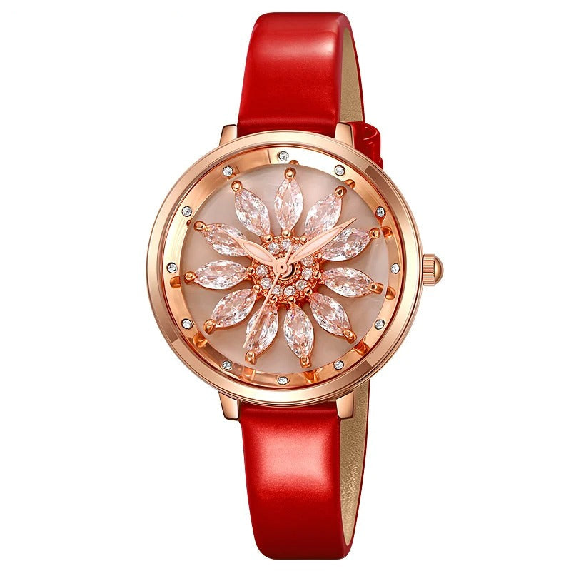 Leder Armbanduhr mit Blumenoptik "Orologio Da Donna Di Lusso no.3090" - PITANI